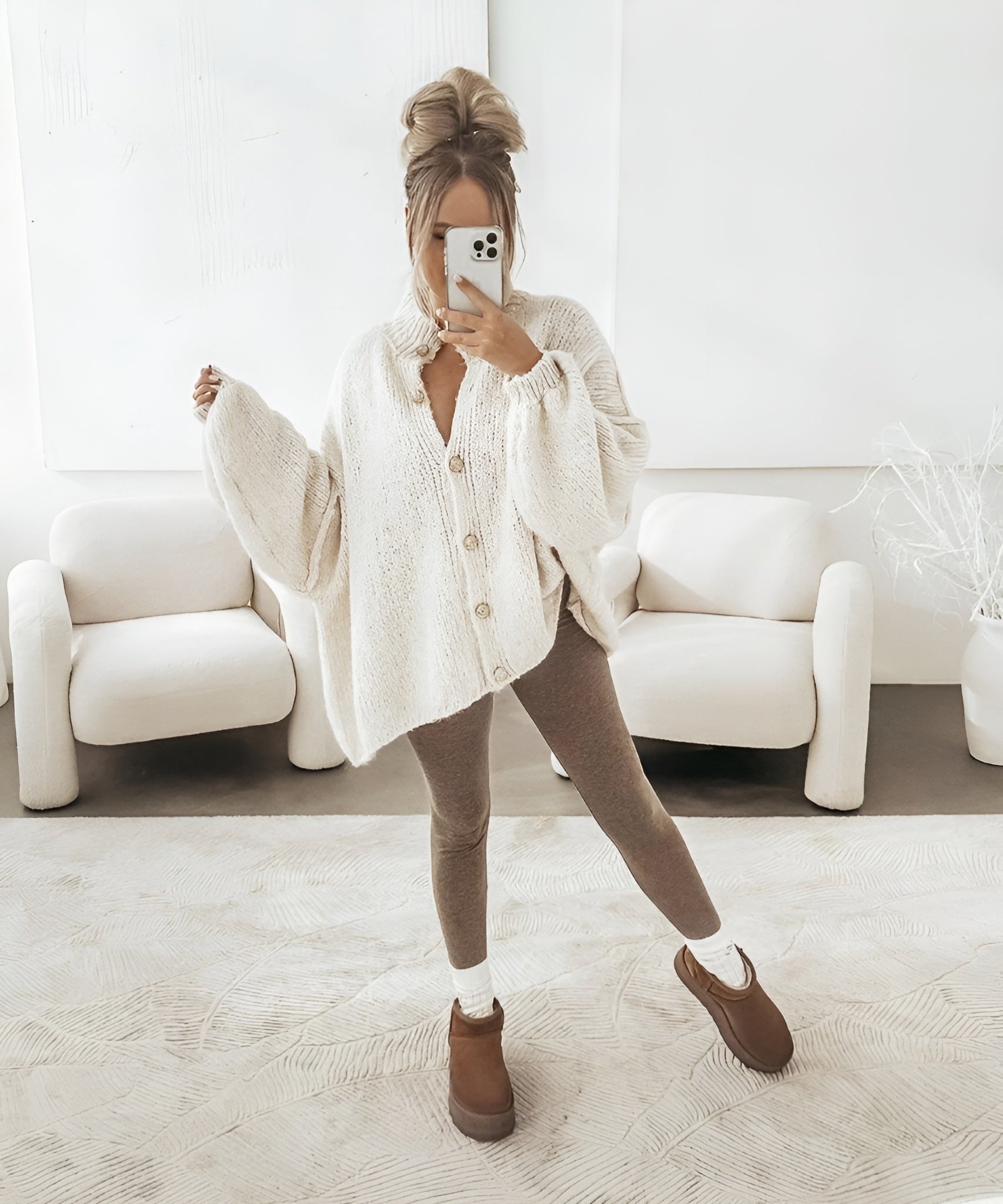 Cardigan ample à col rond - Relivaro