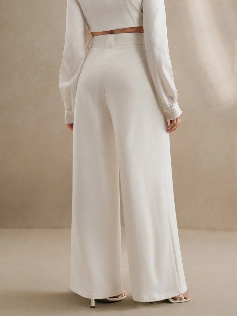 High Waist Temperament Draping Wide - leg Trousers For Women - Relivaro