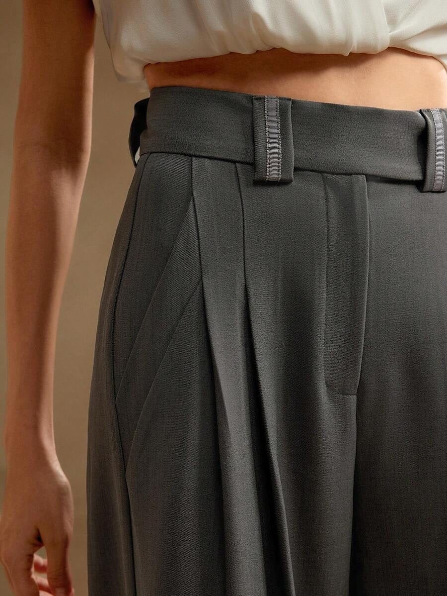 High Waist Temperament Draping Wide - leg Trousers For Women - Relivaro