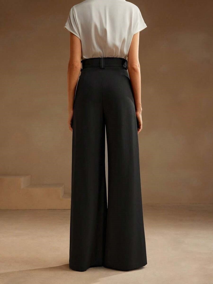 High Waist Temperament Draping Wide - leg Trousers For Women - Relivaro