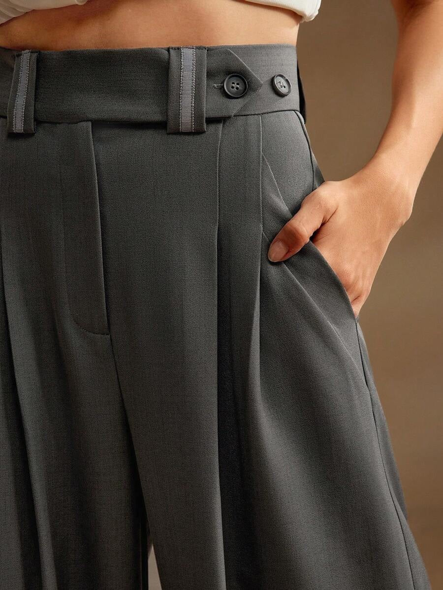 High Waist Temperament Draping Wide - leg Trousers For Women - Relivaro