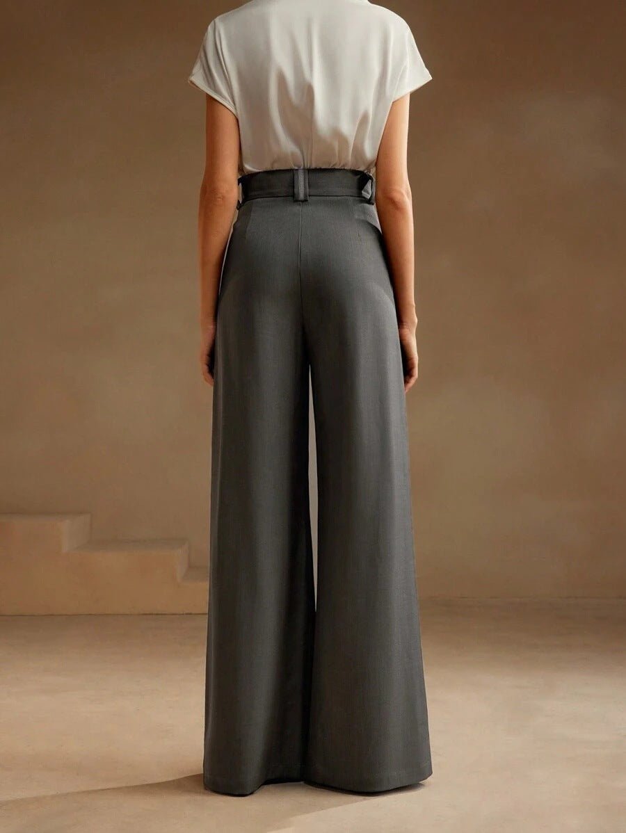 High Waist Temperament Draping Wide - leg Trousers For Women - Relivaro