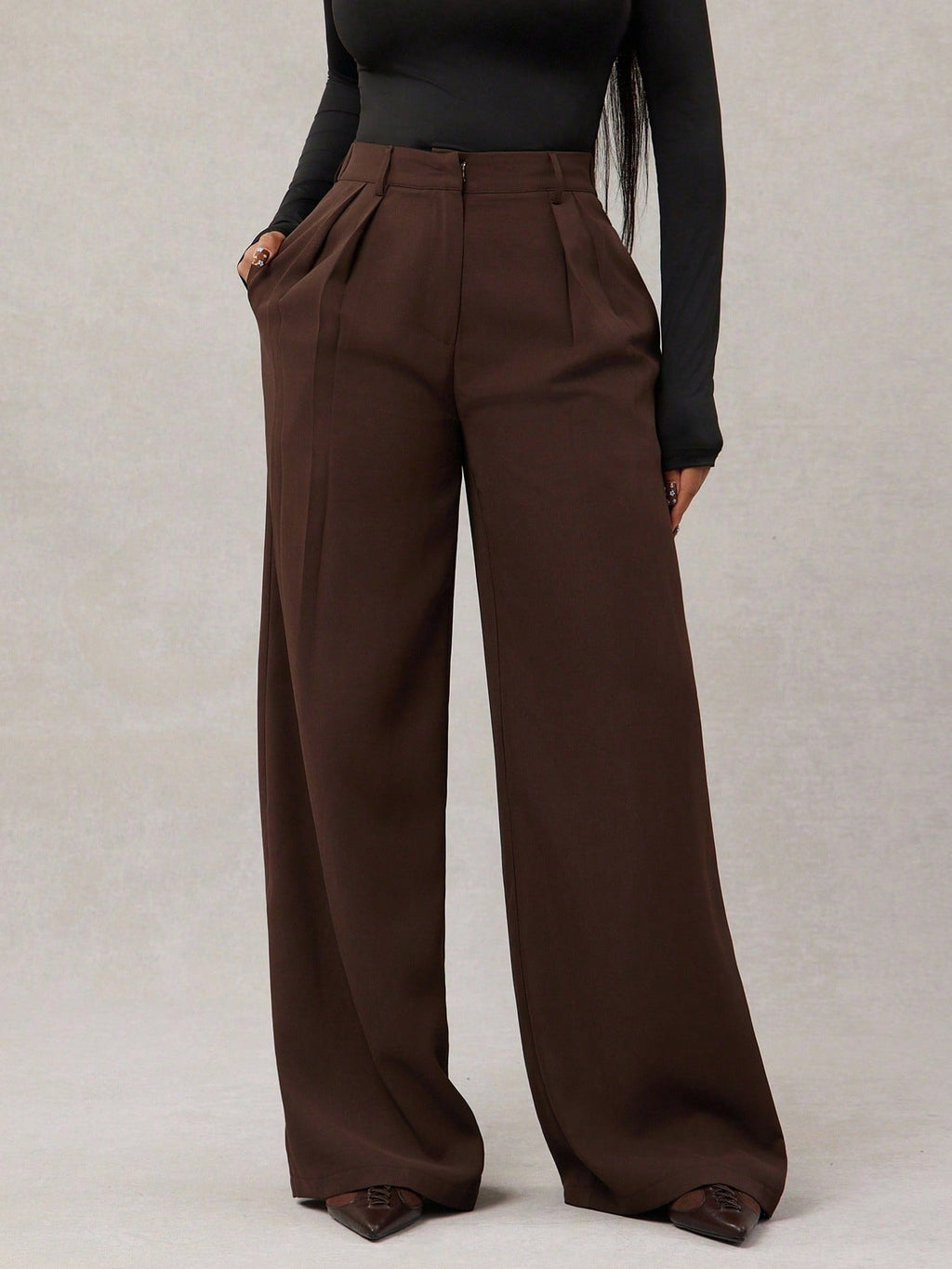 New Women's Casual Loose Straight - leg Business Commuting Wide - leg Pants - Relivaro