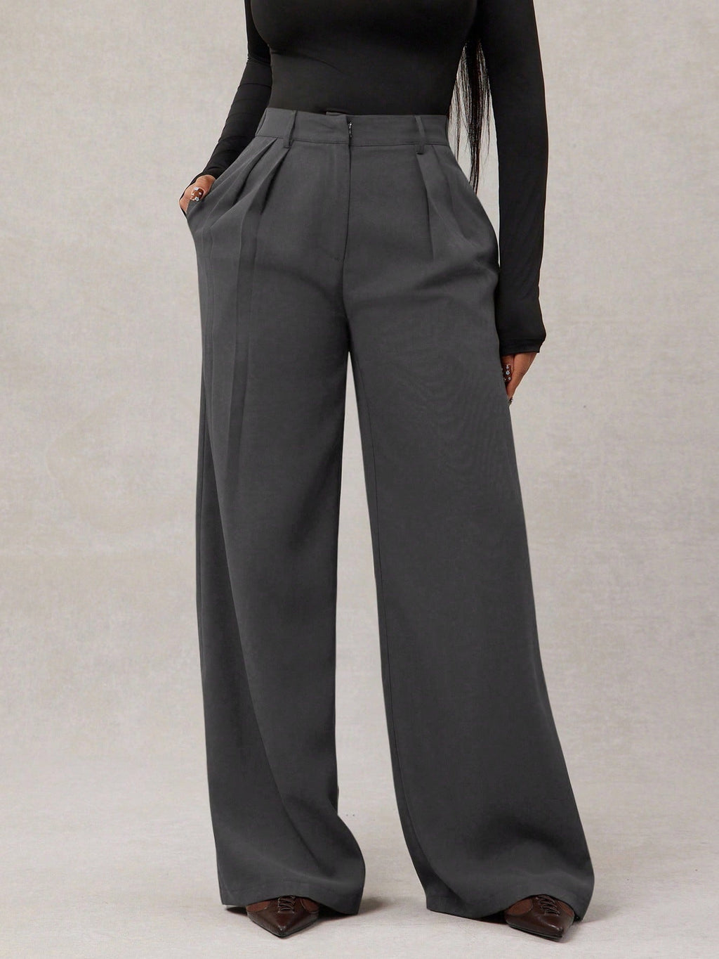 New Women's Casual Loose Straight - leg Business Commuting Wide - leg Pants - Relivaro