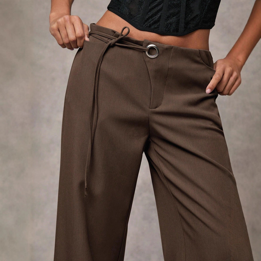 Women's Casual Fashion Design Low - waist Slightly Flared Suit Pants - Relivaro