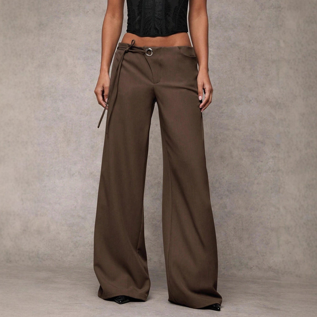 Women's Casual Fashion Design Low - waist Slightly Flared Suit Pants - Relivaro